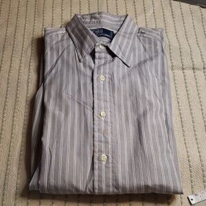 polo Ralph Lauren men's gray/white longsleeve button down large